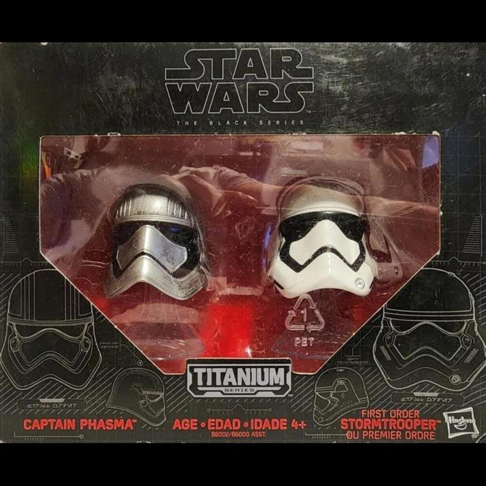 Star Wars Black Series Titanium Captain Phasma & First Order Stormtrooper Helmet